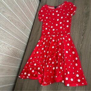 ASOS Red White Polka Skater Short Sleeve Dress Minnie Mouse